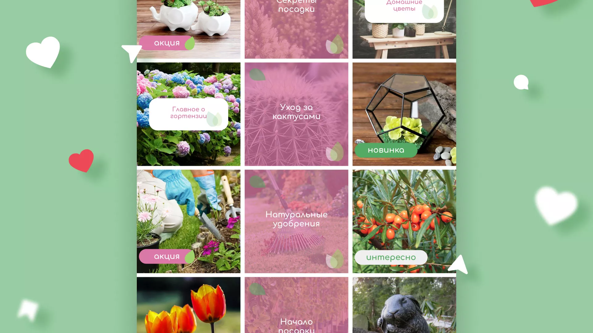 Разработка оформления профиля Instagram для магазина «Floraint» в Макарове