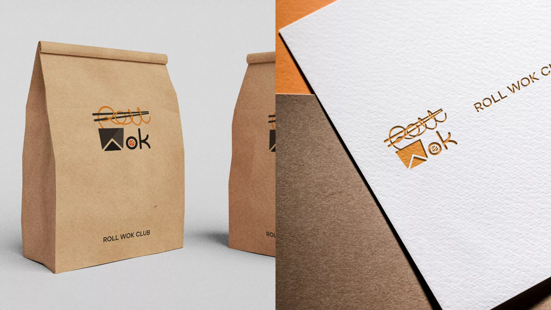 Разработка логотипа суши-бара «Roll Wok Club» в Макарове