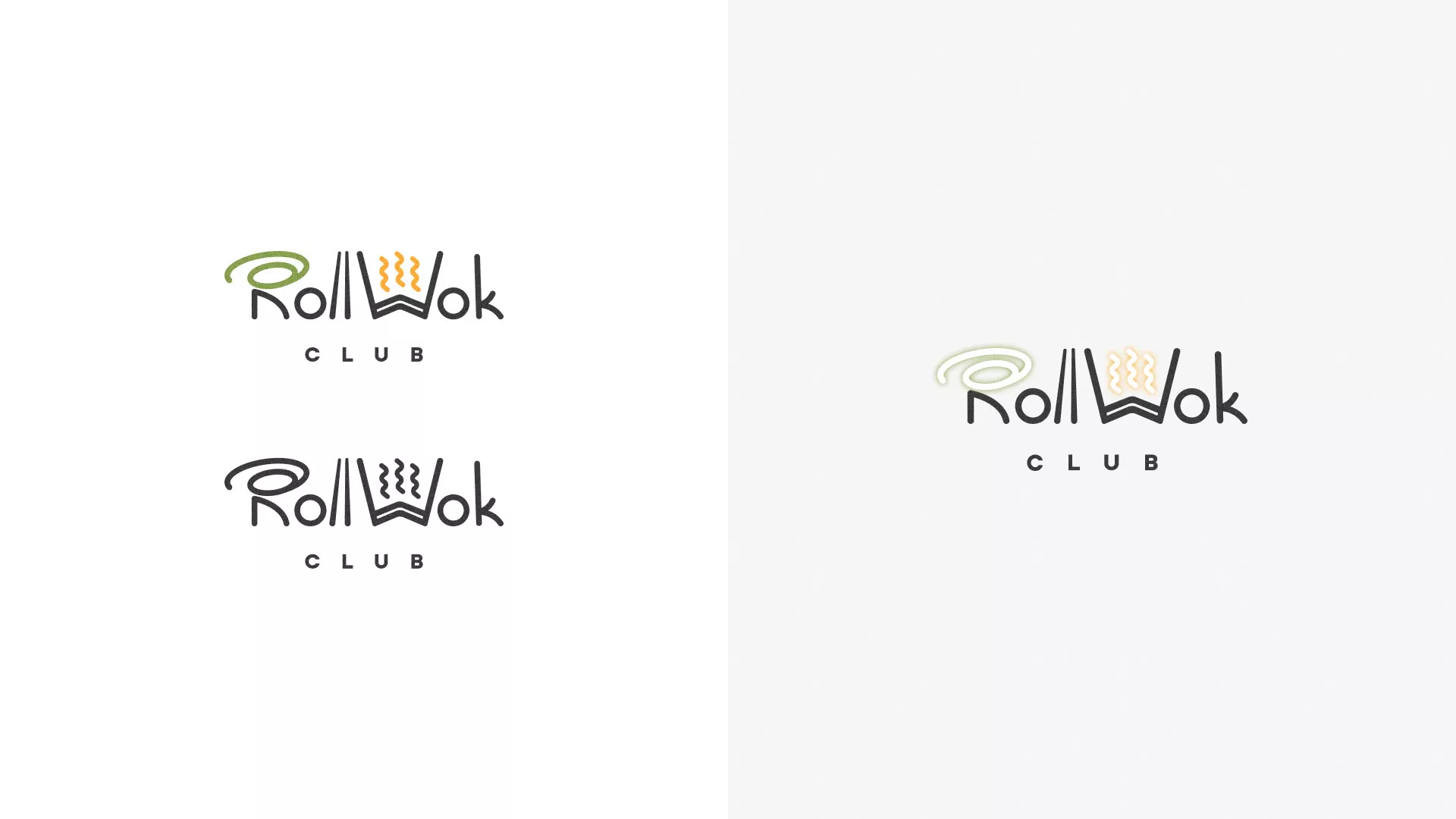 Разработка логотипа и фирменного стиля суши-бара «Roll Wok Club» в Макарове